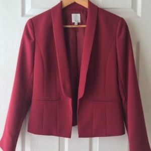 Halogen Burgundy Modern Cut Blazer, Size 6